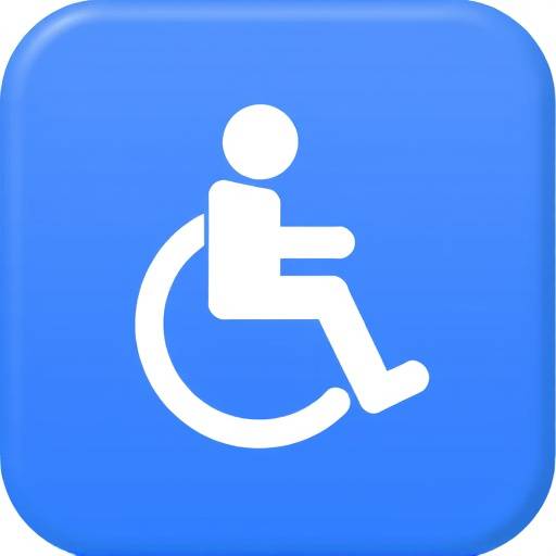 Accessibility icon, a stylized figure using assistive technology