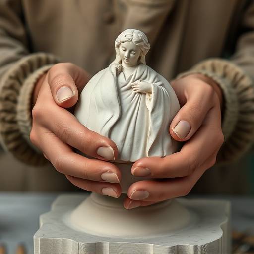 Icon of a sculptor's hands gently shaping clay